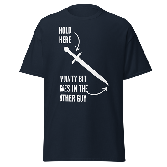 Hold Here, Pointy Bit Goes In The Other Guy (t-shirt)