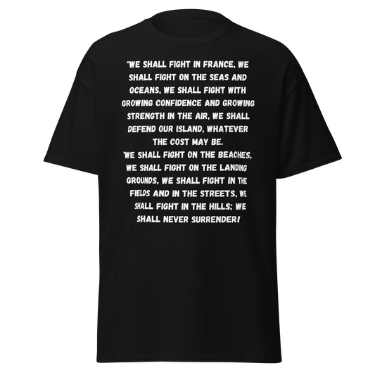 'We Shall Fight On The Beaches' Full Speech - Winston Churchill (t-shirt)