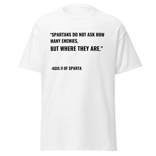 Spartans Do Not Ask How Many Enemies - Agis II Sparta, Quote (t-shirt)